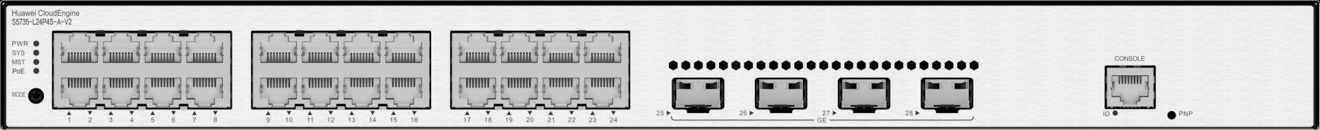HUAWEI 24 10/100/1000BASE-T ports 4 GE SFP ports PoE AC power