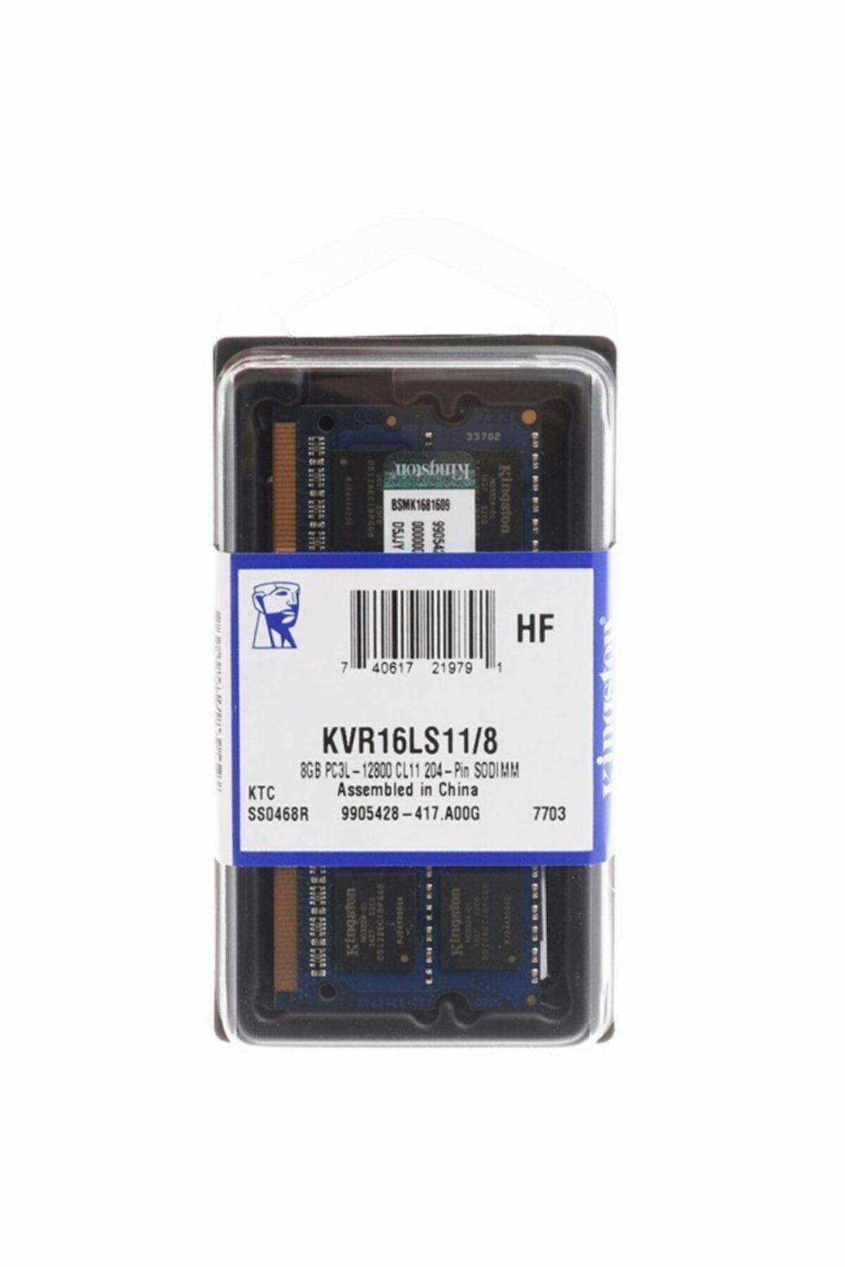 8GB DDR3 1600Mhz 1,35V SODIMM KVR16LS11/8WP KINGSTON