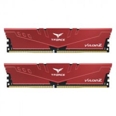 Team T-Force Vulcan Z Red 16GB 2x8GB 3200Mhz CL16 DDR4 Gaming Ram (TLZRD416G3200HC16FDC01)