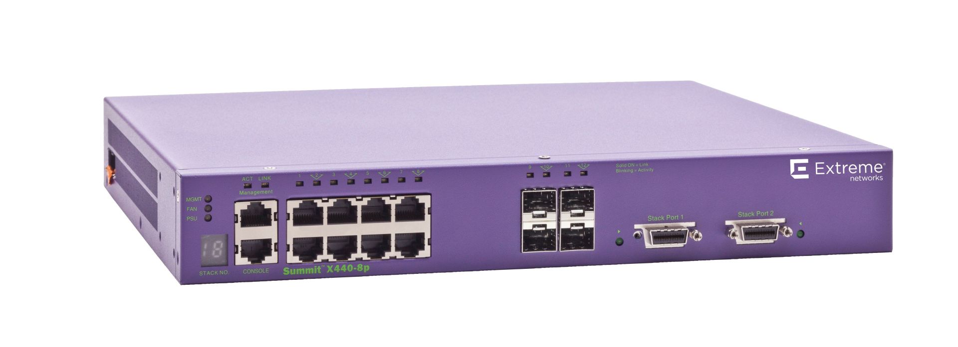 EXTRMNTWRK X440-G2 12 10/100/1000BASE-T POE+ 4 1GbE unpopulated SFP upgradable