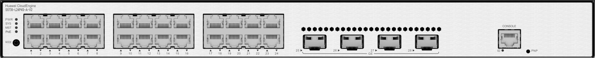 HUAWEI 24 10/100/1000BASE-T ports 4 GE SFP ports PoE AC power