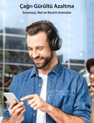 TAOTRONICS 40 mm Sürücülü Kafaüstü Bluetooth Kulaklık 20 Saat Müzik BT 5.3 Siyah